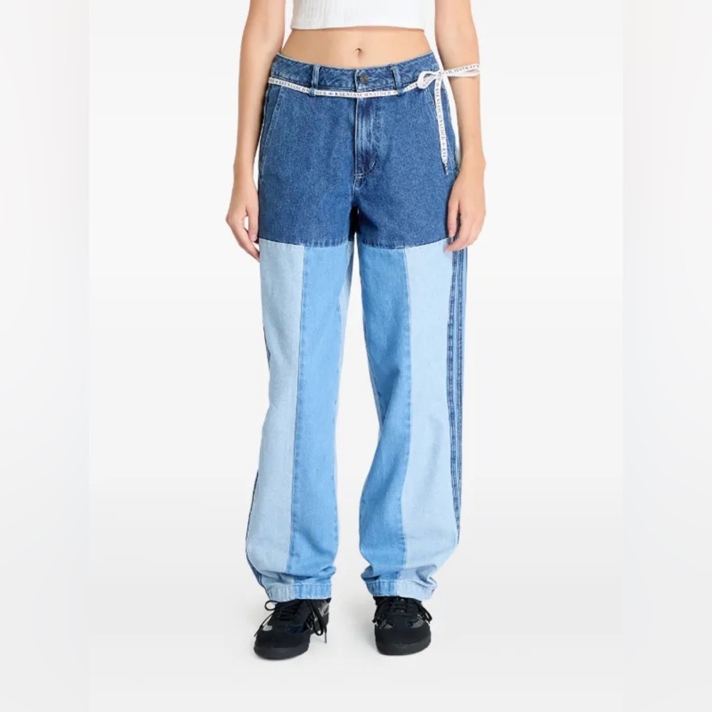 🔥PRICE DROP 🔥Adidas X KSENIASCHNAIDER Patchwork / Colorblock Jeans Sz 34 Unisex